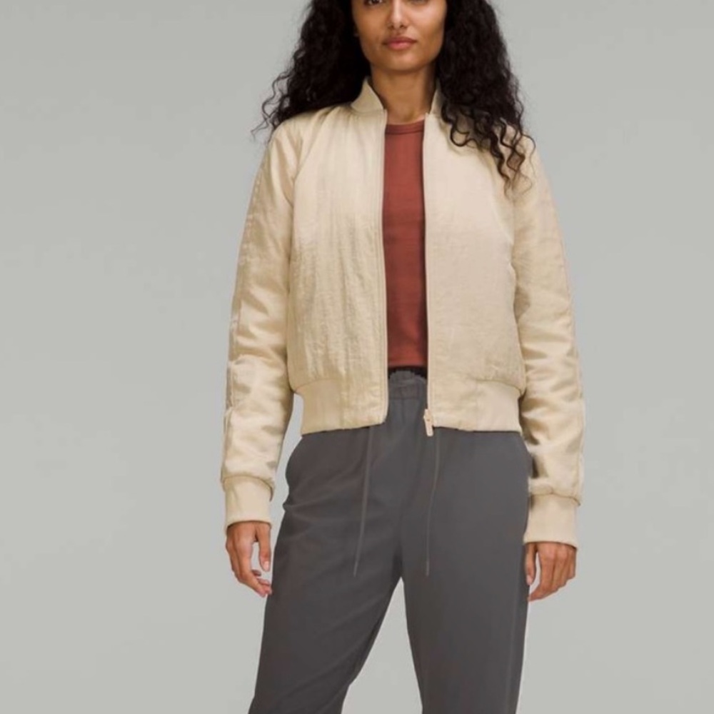Lululemon tan/brown bomber jacket 2 reversible